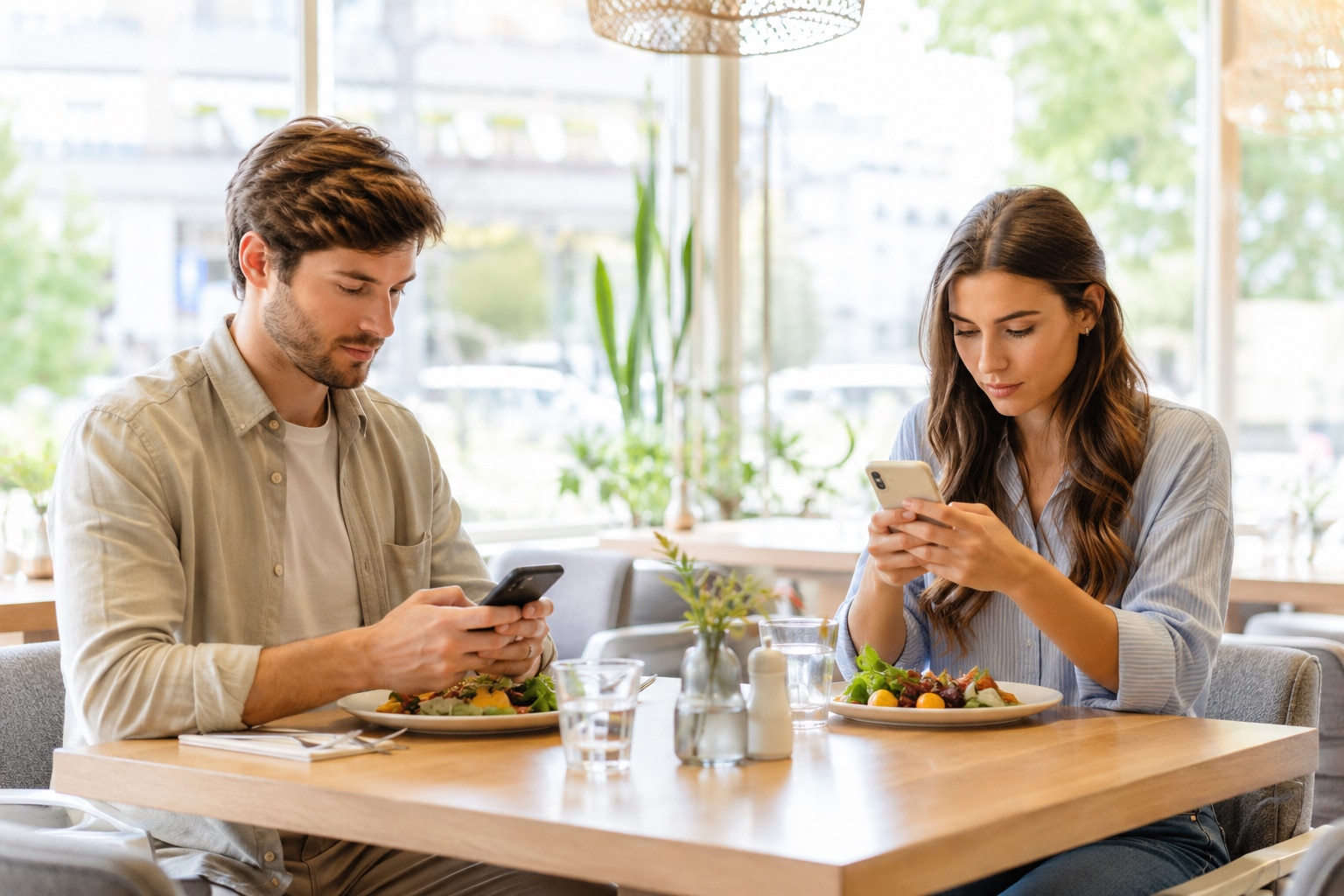 Menschen mit Handy in der Hand